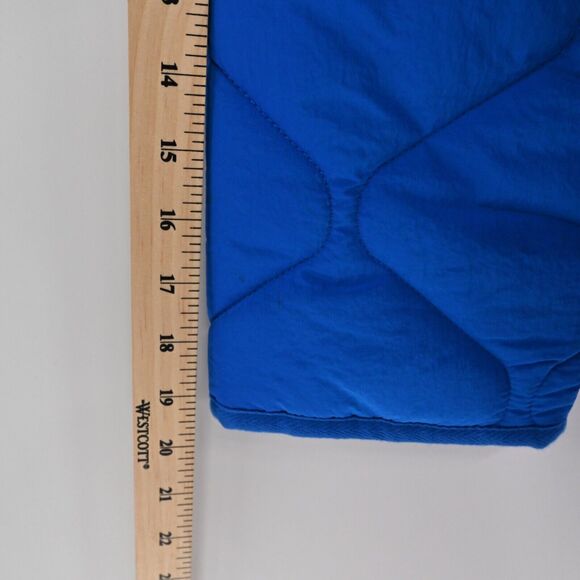 ZARA Jacket Womens Size M Cobalt Blue Quilted Oversized Collarless Utility Retro - Picture 11 of 13